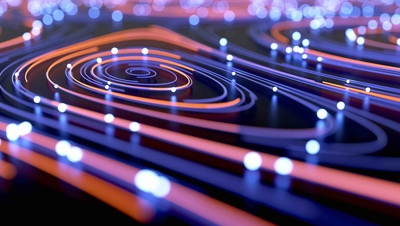 Data swirls with circles abstract
