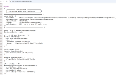 Figure 4 Java Script configuration